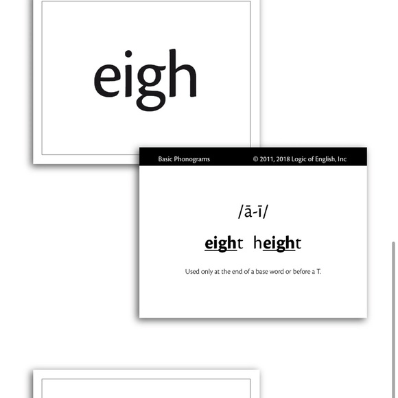 Basic Phonogram Flash Cards - White - Picture 4 of 4